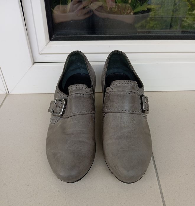 Szare skórzane buty Gabor, rozmiar 3,5 G