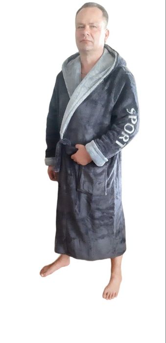 Махровий чоловічий халат з нашивкою 42-66 р