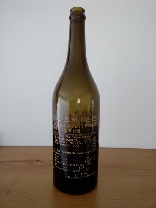 Garrafa Antiga Pirogravada Águas da Fonte de Campilho - Vidago - 1951