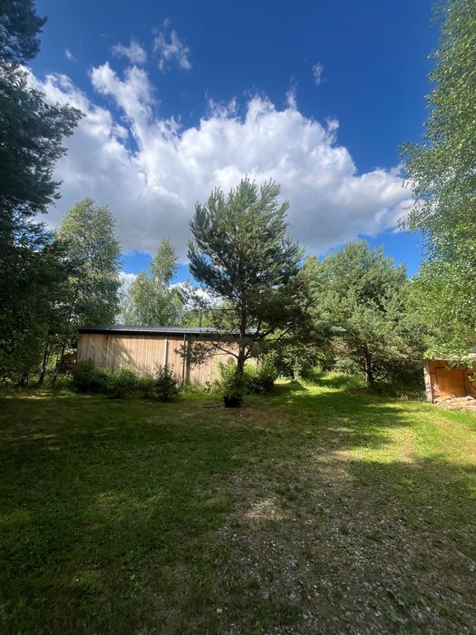 Działka budowlana 6413 m² ,domek 35 m²,sauna,garaż,staw, 40 min od Wwy