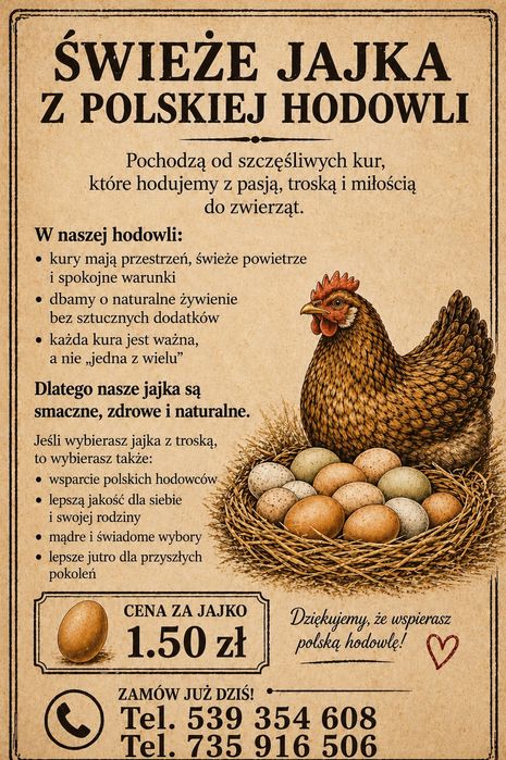 Świeże jajka zapraszam!!!