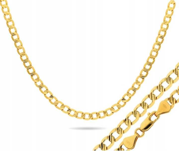 Złoty łańcuszek PANCERKA DIAMENTOWANA złoto p.585 55cm KUTY