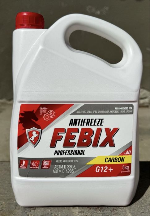 Антифріз Febix аналог Felix Carbon G12 червоний 10л