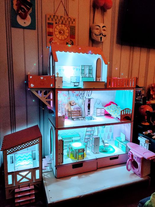 Домик 50% скидка ЛЮКС терраса+балкон кукольный домик NestWood для Барб