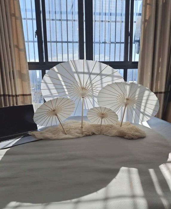 10 peças de guarda-chuva de decoração de casamento e festa de alta qualidade estilo ocidental/europeu, de papel branco, estilo japonês/chinês
