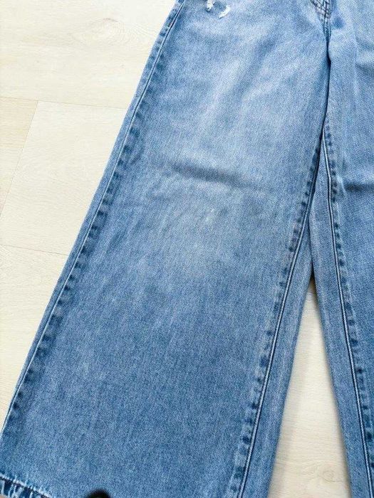 Niebieskie bardzo szerokie Jeansy Relaxed Fit Next 158 13 lat