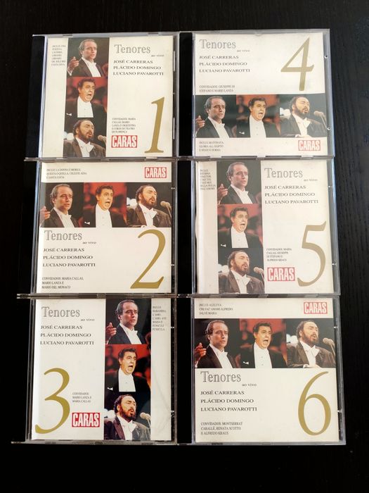 Lote de 6 CDs - Tenores (Pavarotti / Plácido / Carrreras)