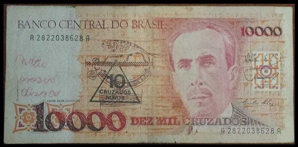 Nota de 10000 cruzados nota antiga