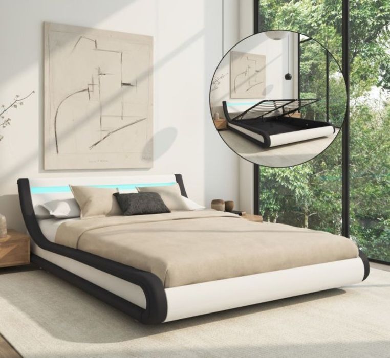 Cama de casal elevatória 150x190cm com colchão emma original