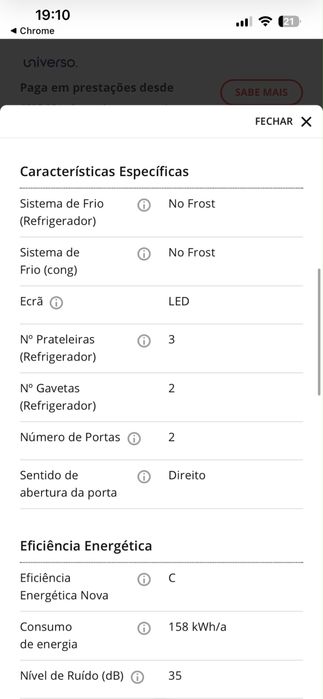 Frigorifico combinado SMEG preto