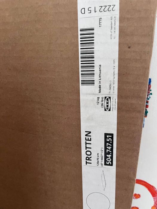 Novo TROTTEN secretária de pé/sentado IKEA, branca, 120x70 cm.  NOVO