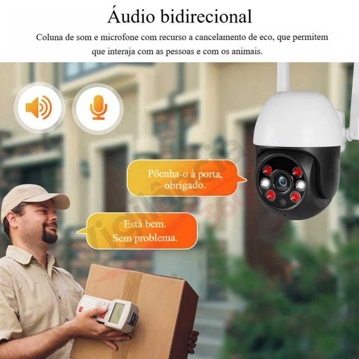 Câmara Vigilância sem fios WiFi PTZ Exterior Full HD 2MP Tuya NOVA