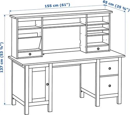 Ikea hemnes biurko duze z litego drewna biurko drewniane z nadstawką
