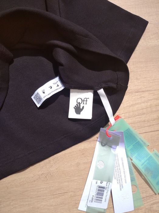 Нова чорна вкорочена футболка Off-White XXS оригінал бавовняний топ в рубчик