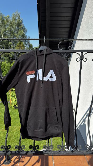Czarna bluza z kapturem Fila r. M męska kangurka hoodie