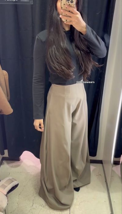 Calça wide leg larga