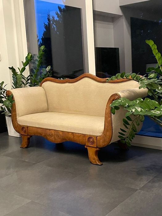 Biedermeier unikatowa sofa leżanka