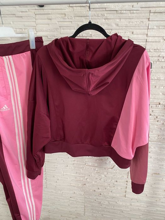 Adidas j nowy set dresowy łączone kolory bordo róż