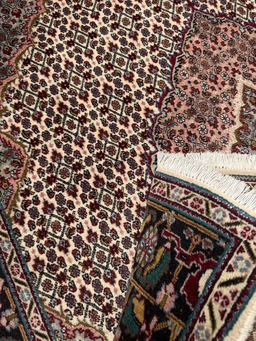 Kaszmirowy r. tkany dywan perski Tabriz z jedwabiem 200x150 galeria 10 tys