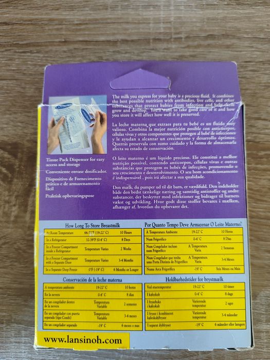 Sacos para armazenamento de leite materno