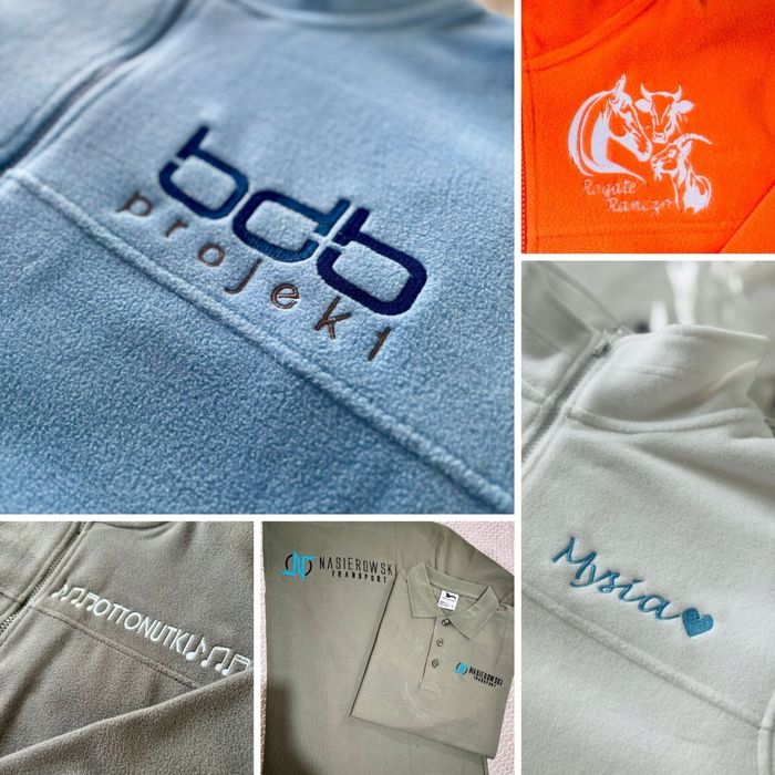 Polar męski z haftem nadrukiem logo firmowy reklamowy haft 10szt.