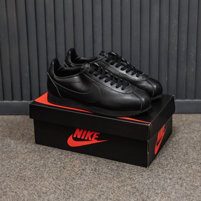 Кросівки Nike Cortez All Black premium | Кроссовки Найк чоловічі жіночі
