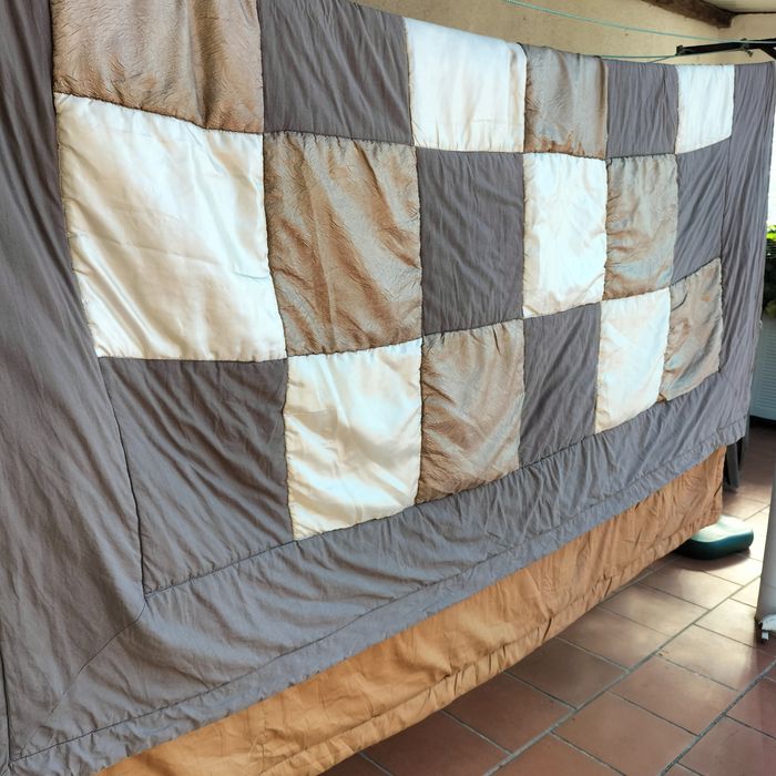 Colcha algodão com satinado