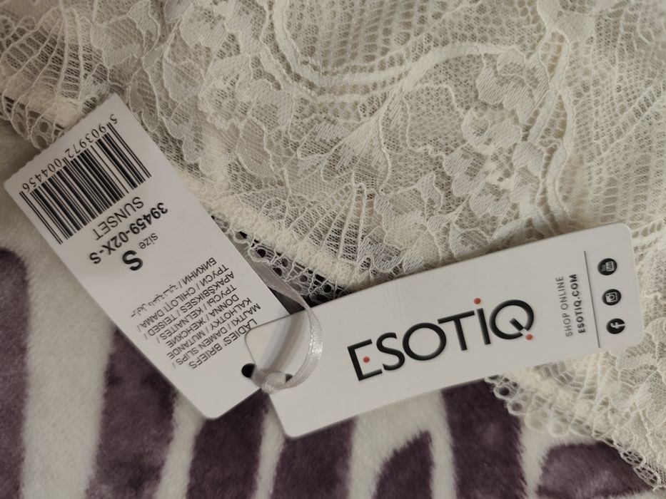 Figi koronkowe ecru Ezotiq S damskie