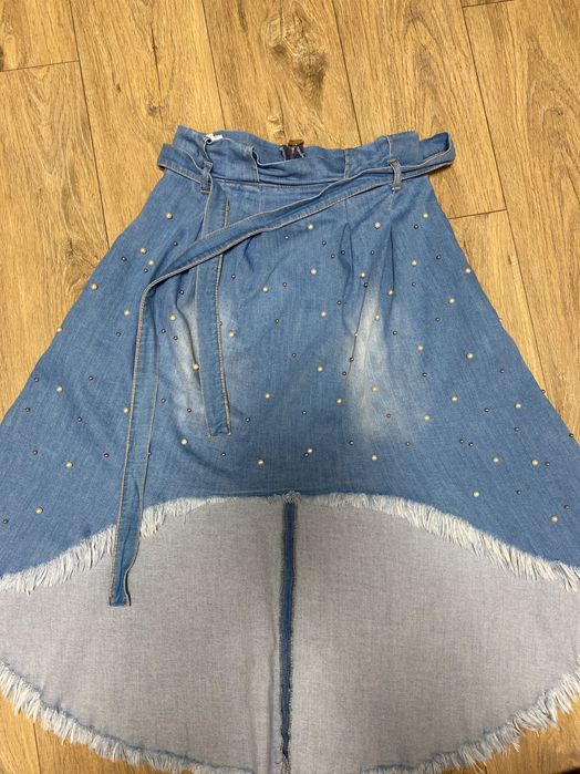 Джинсовая юбка миди