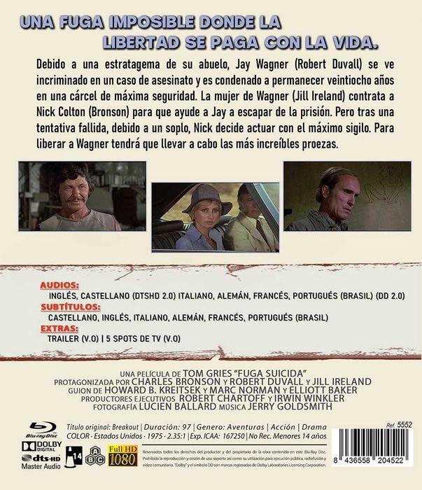 Fuga Suicida/Segundos para Uma Fuga (Blu-Ray)-Legendas Brasileiro