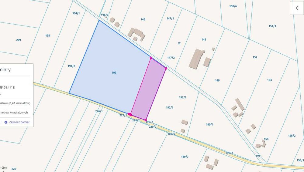 Działka inwestycyjna 1 ha. W.Z. Kępno Syców Namysłów Perzów Domasłów