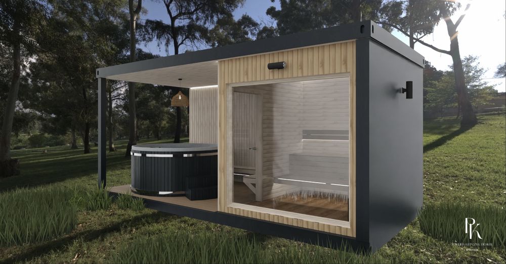 Kontener spa sauna balia jacuzzi kostrukcja stlowa 6m x3m