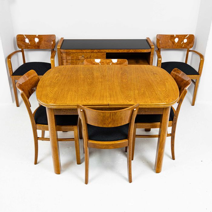 Meble art deco stół krzesła komoda sygnatura WK Mobel Ruscheweyh Tisch