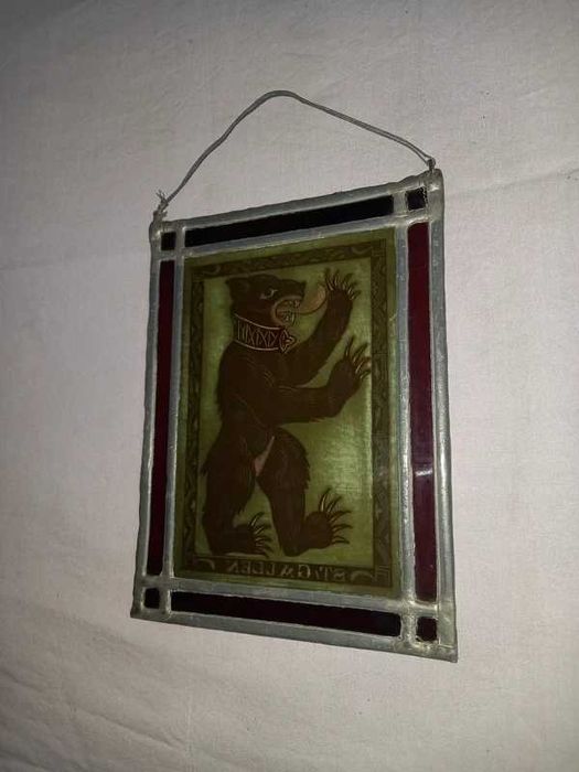 vitral artesanal brasão de armas ST/Gallen