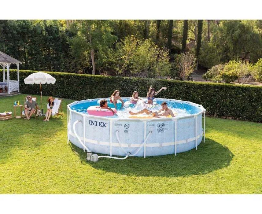 ‼️САМОВИВІЗ ДНІПРО‼️ Каркасный бассейн INTEX 26746 (размер 488 х 122 см) з Тентом, Підстилкою та Драбиною ‼️ ОПЛАТА ЧАСТИНАМИ ‼️