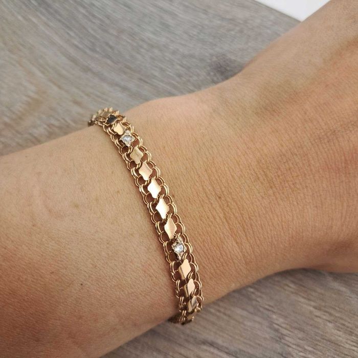 ‼Золотой браслет женский 6,18 гр 17 см Золотий Браслетик Золото 585 пр