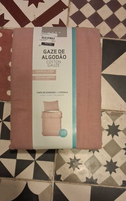 Conjunto capa edredao + fronha rosa Kasa