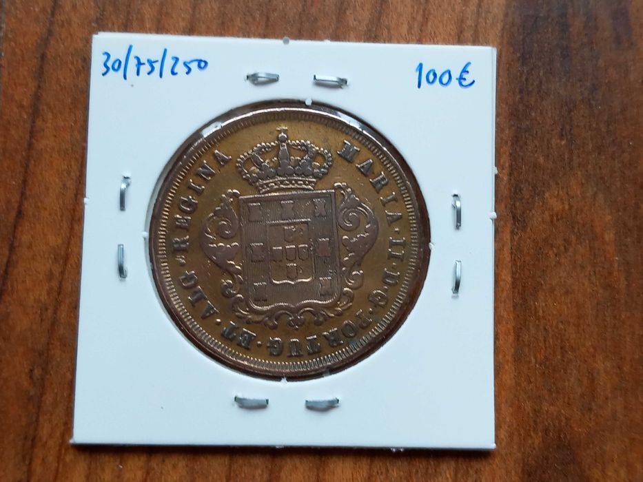 Moeda X Reis 1852 D. Maria II  - Madeira