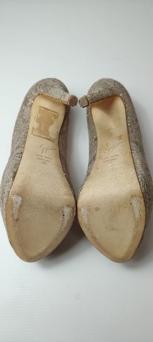 Szpilki czułenka na obcasie Giuseppe Zanotti rozmiar 41 skóra brokat