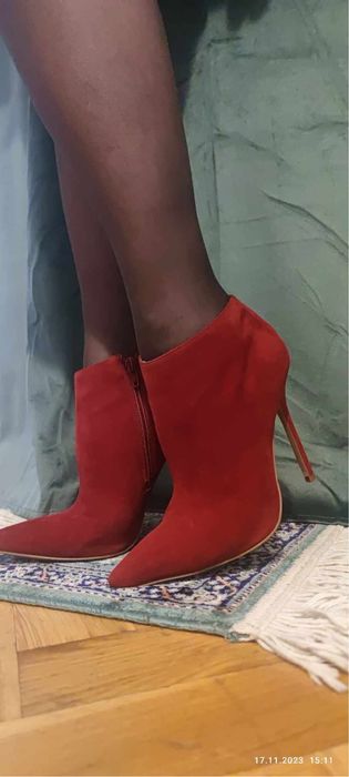 Botki Kazar czerwone karminowe