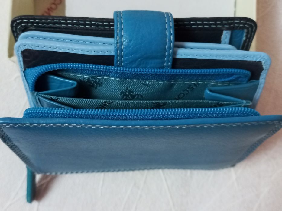 Женский кошелек кожаный сине-голубой Visconti .Англия.