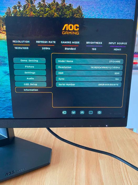Monitor AOC 27G4HRE 200hz