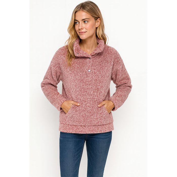 Różowa pluszowa bluza sweter damski XL