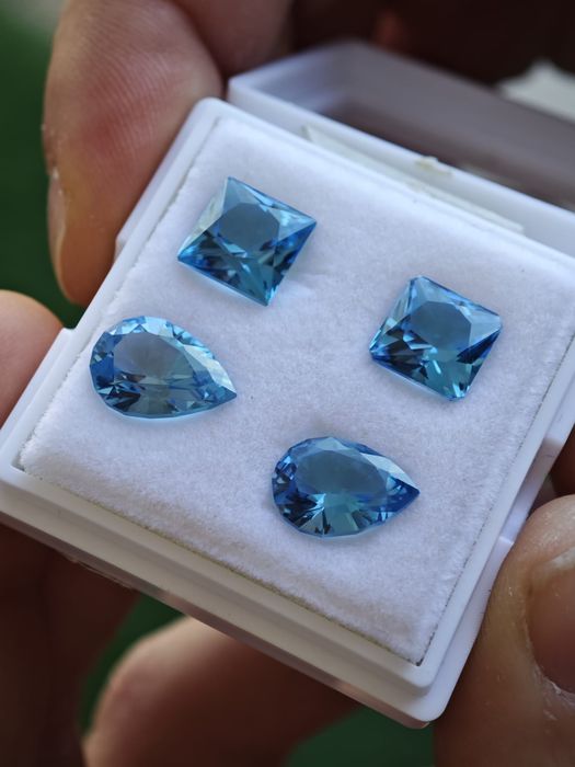 Topázio Azul Sky/Swiss Lapidado – Pedra Fina de Alta Transparência