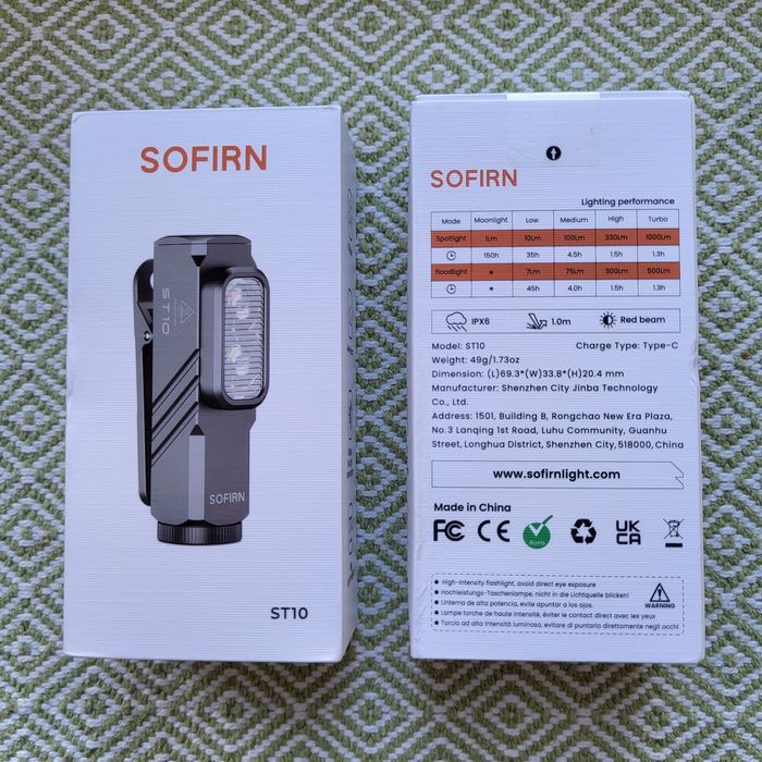 Sofirn ST10 Mini Ліхтар, Red Led , IP68, 1000 lm, + АКБ 900 mAh з TYPE-C