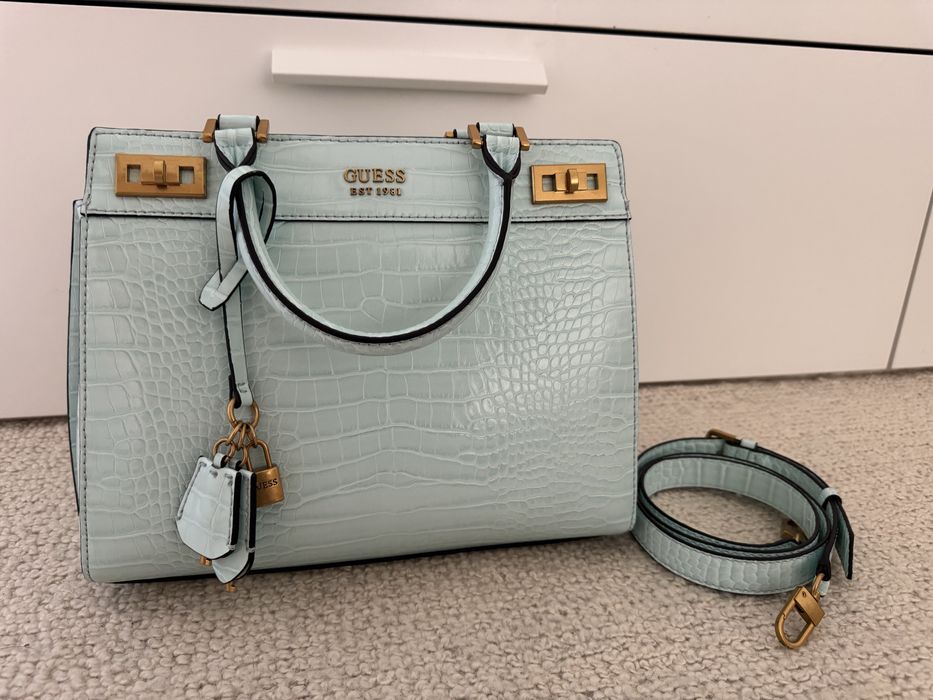 Mala Guess Croco Azul Tiffany – Nova