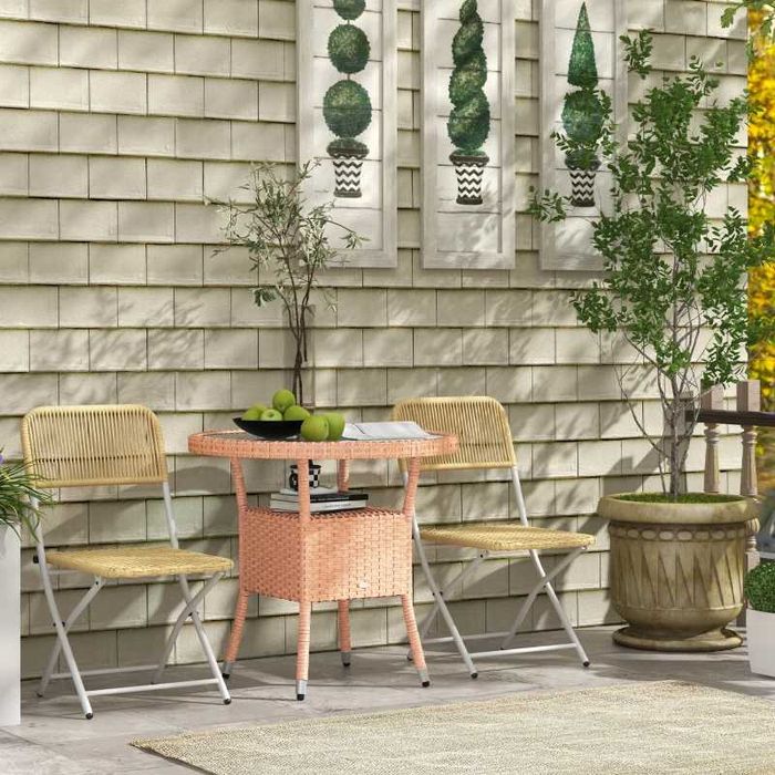 Mesa Redonda de Jardim com Tampo de Vidro (Novo)