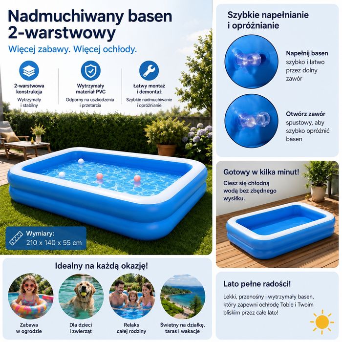 Nadmuchiwany basen ogrodowy