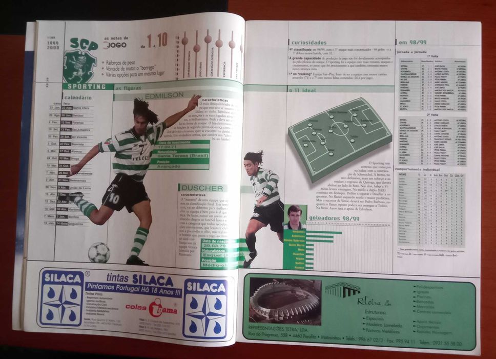 Revista jornal o jogo apresentação liga portuguesa futebol 1999/2000