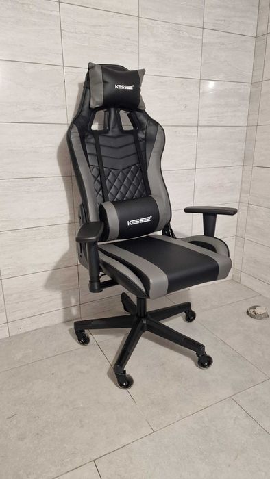 Fotel gamingowy kesser ergonomiczny szaro czarny